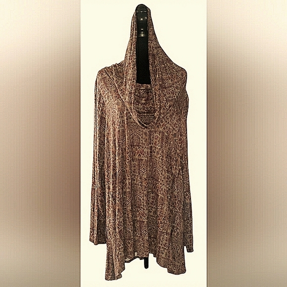 Boho Floral Paisley 3XL Asymmetrical Knit Soft Stretch Tunic Asymmetrical Top - Picture 5 of 10